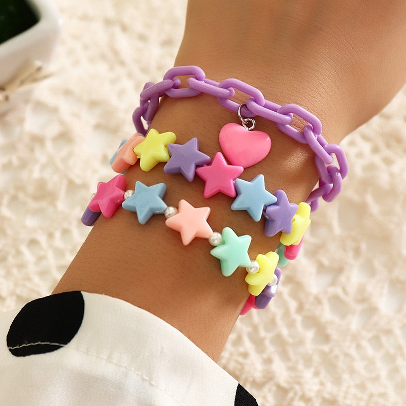Set of 3 Star Candy Bracelet