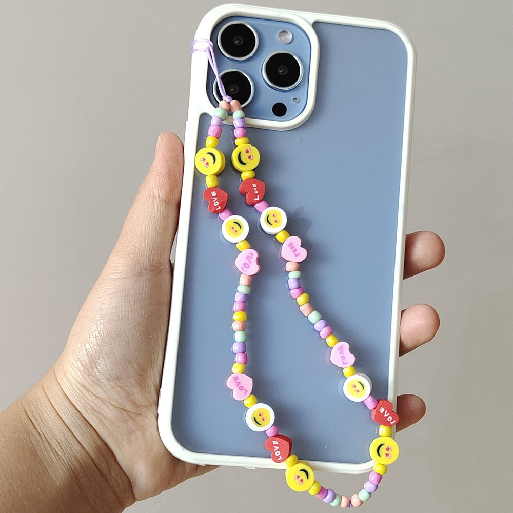 Smiling and Heart Phone Chain