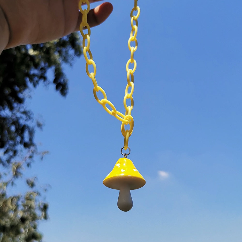 Monotone Mushroom Necklace