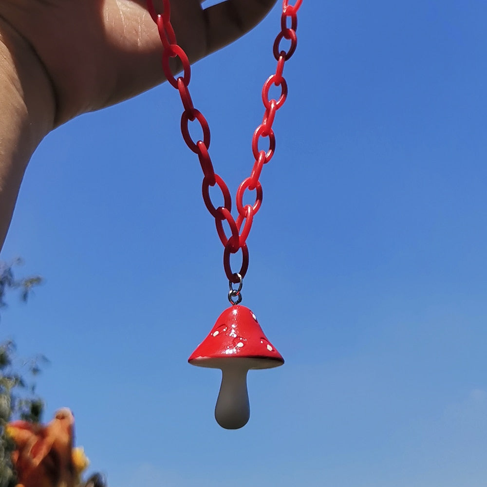 Monotone Mushroom Necklace