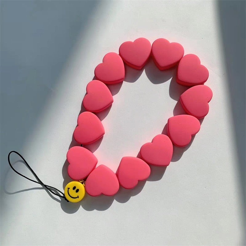 Chunky Heart Phone Chain - Various Colors