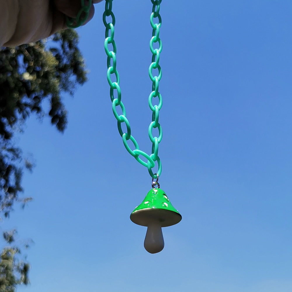 Monotone Mushroom Necklace