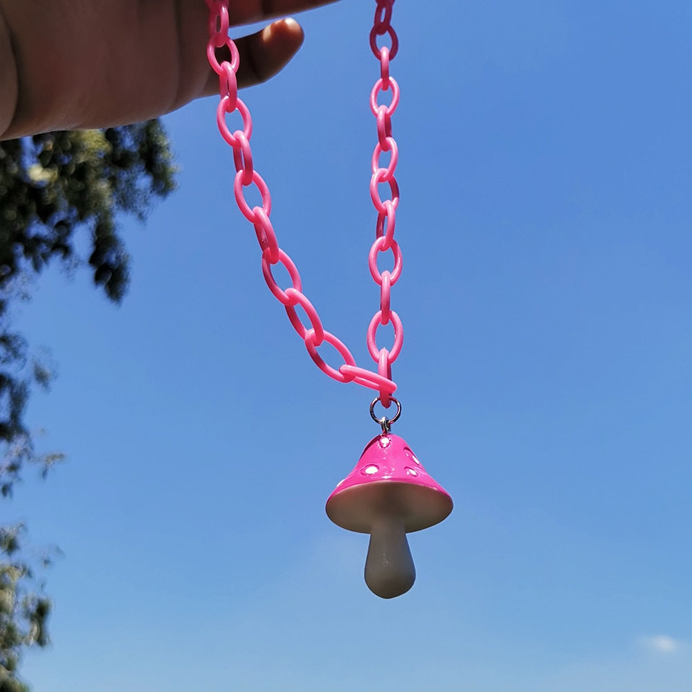 Monotone Mushroom Necklace