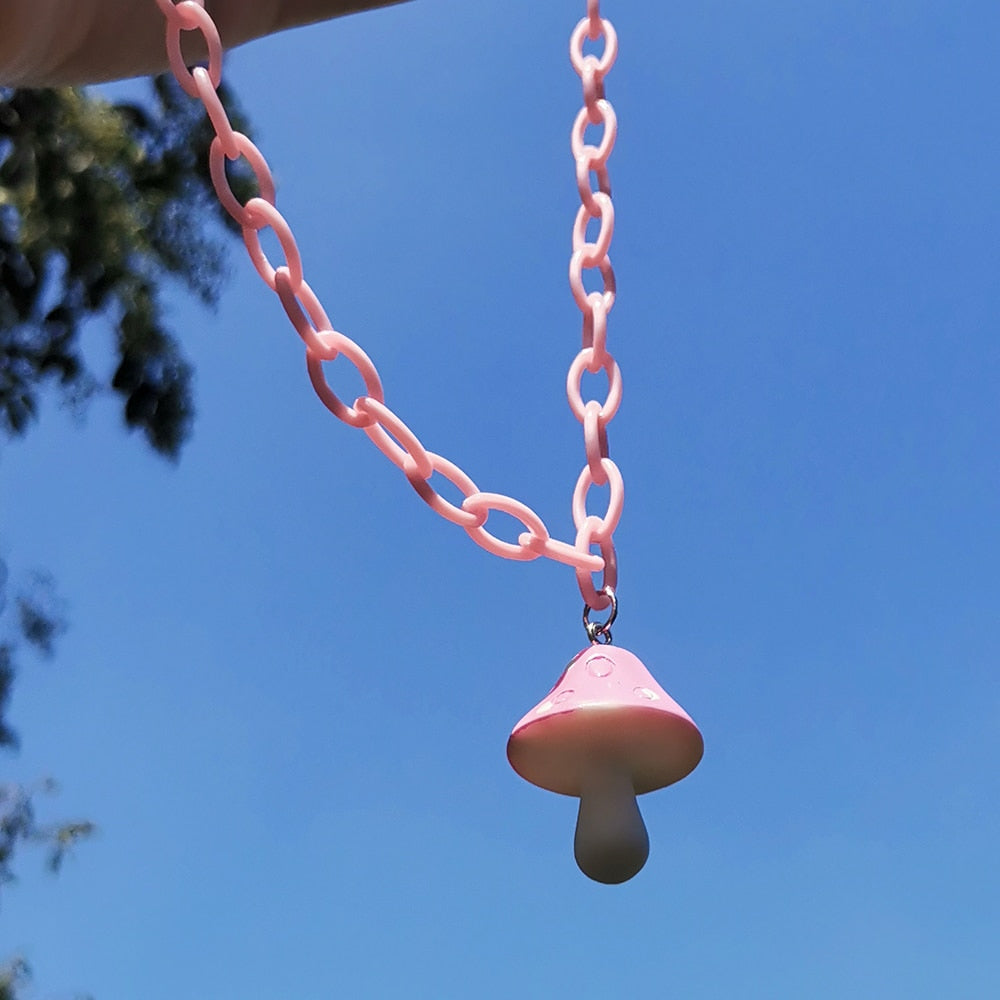 Monotone Mushroom Necklace