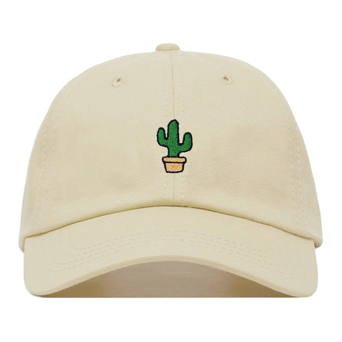 Cactus Embroidery Cap Beige