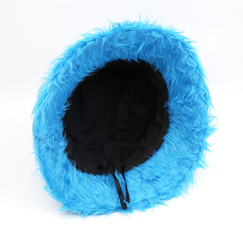 Fluffy Fuzzy Bucket Hat Blue