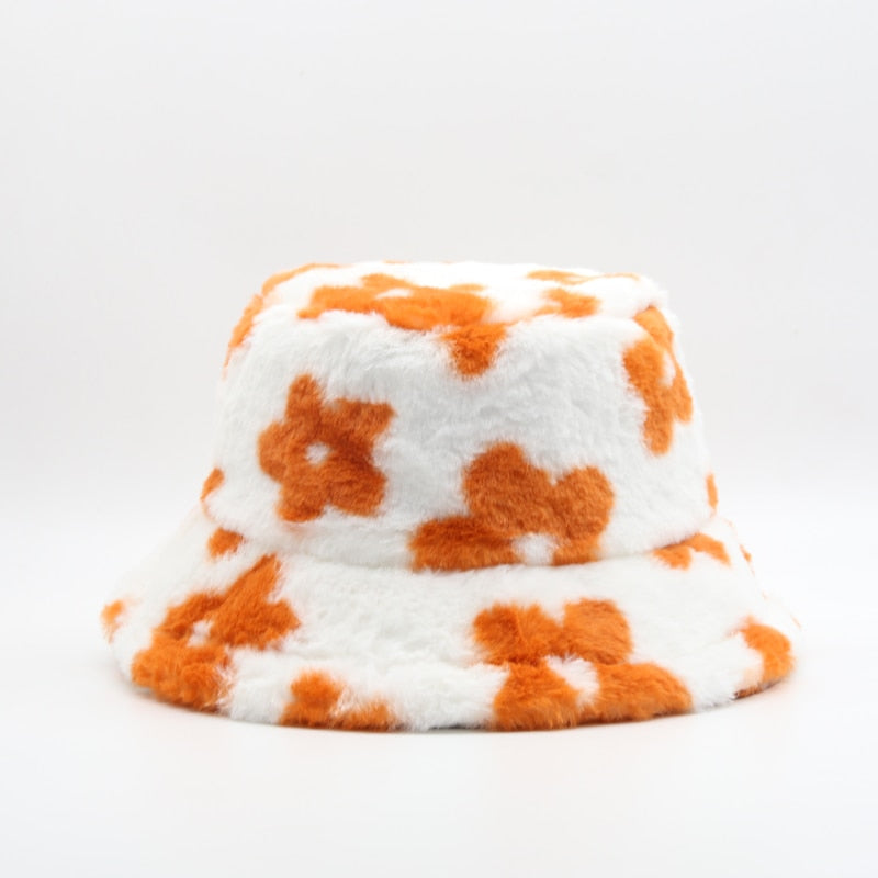 Fluffy Fuzzy Bucket Hat Orange