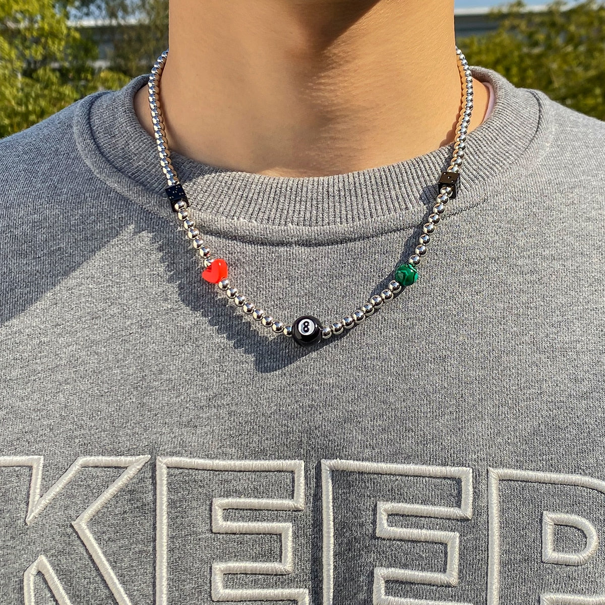 Eight Ball Color Choker Necklace